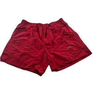 AFTCO Shorts Mens 40 Red Nylon Fishing Cargo Hiking Elastic Stretch Camp 6"